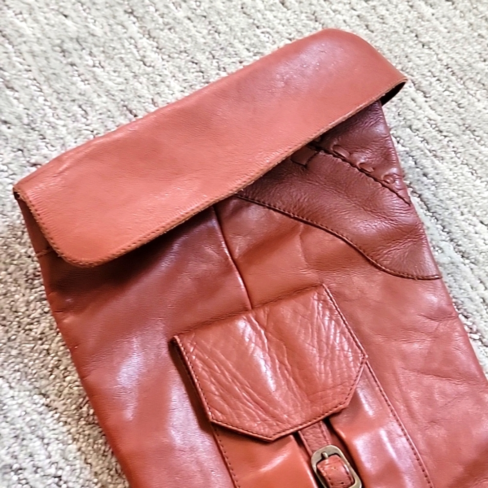 Women's Red Leather Knee-High Boots - Picture 6 of 6